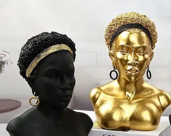 Sculptures d'art africain, décoration africaine femmes Kemet africaines et statue divine, convient à la décoration de bureau de salon