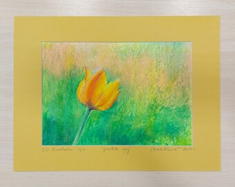 チューリップ - オイルパステル画 - Etsy 日本
