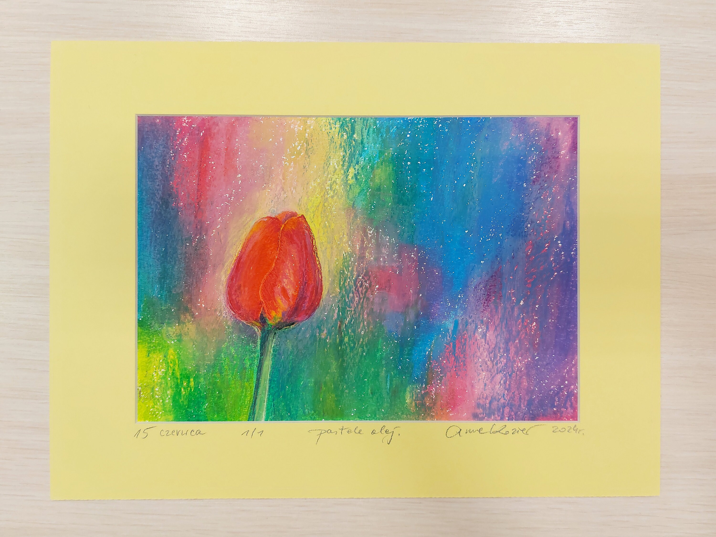 チューリップ - オイルパステル画 - Etsy 日本