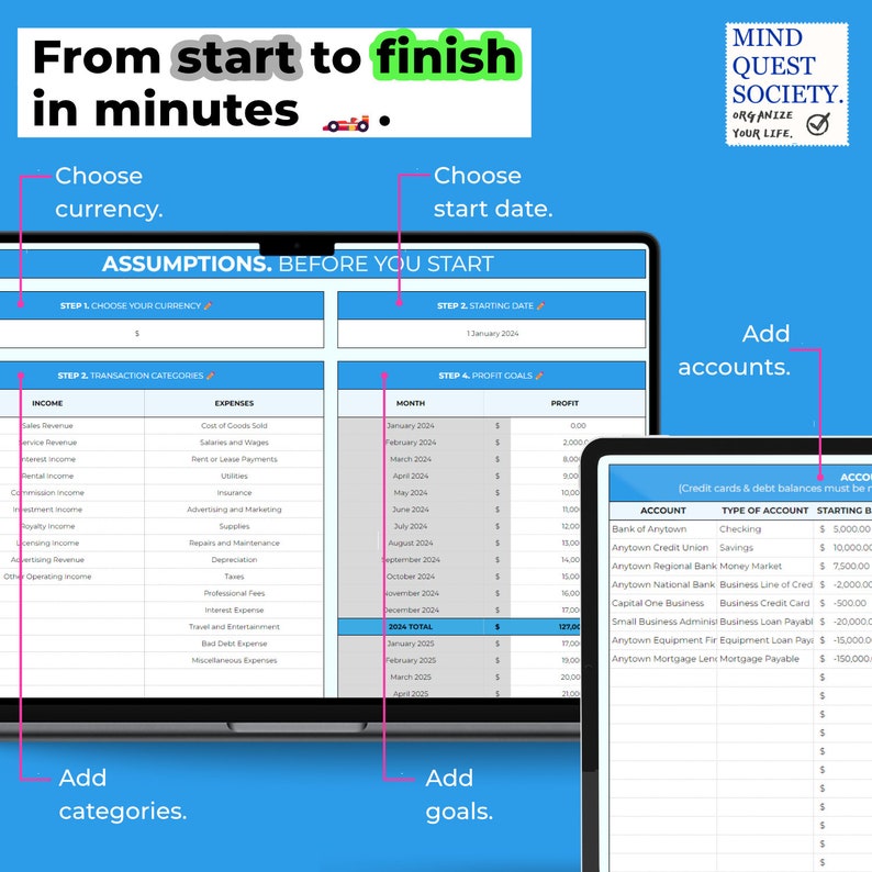 Bookkeeping Spreadsheet for Small Business, Google Sheets Bookkeeping