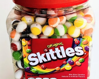 BULK TUB Freeze-Dried Skittles, Freeze dried skittles, half gallon tub, bulk skittles, tropical, wild berry, sour, original.