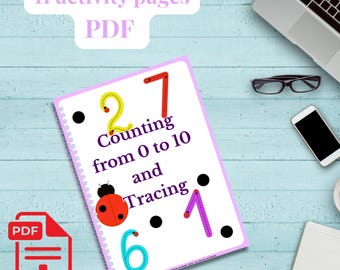 Marienkäfer-Arbeitsblätter zum Zählen und Verfolgen: Montessori Mathe-Aktivität (druckbare PDF)