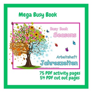 Jahreszeiten Montessori Aktivitätsbuch, Preschool activities, Homeschool resources, Kids learning materials, Quiet Book, EN-DE
