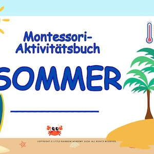 SOMMER Montessori Aktivitätsbuch, Busy Book for Toddlers: Preschool Worksheets, Educational Homeschool Resources, Bilingual resources