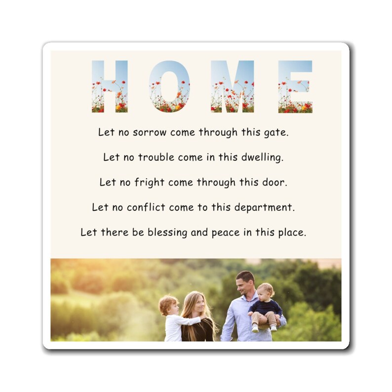 Home Blessing Housewarming Gift Personalized Family Photo Fridge
