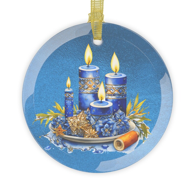 Hanukkah Ornament Jewish Holiday Gift Glass 2024 Christmas Etsy