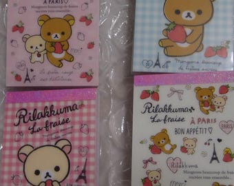 Bloc de notas Rilakkuma Fresa: Bloc de notas de papelería con diseño de oso para diario, notas de agenda, regalo de papelería