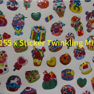 Cute Food Sticker | Big sticker sheet | Sparkly Sweets cupcakes bears ice cream| candies decal | stationery scrapbooking deco stickers