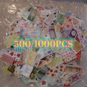 Leuke stickervlokken 500 / 1000 stks kleine tape Leuke decoratieve tape Ambachten Journaling voor Memobook-verrassing Washi Tape Monsters Papier schattig