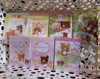 Mini blocs de notas de Rilakkuma: Papelería kawaii con ositos para diario, notas de agenda, regalo de papelería