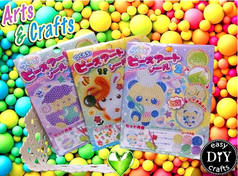 Kit fai da te per creare adesivi con perline: crea decalcomanie scintillanti con personaggi divertenti per bambini. immagine 1