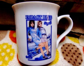 Mako & Sayuki Impact blue Racing  Break Time Ceramic Mug 2003 Vintage Sega