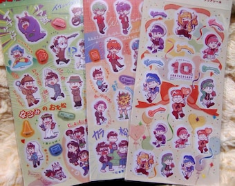 Adesivi Osomatsu-san, decalcomanie anime, decorazioni per biglietti, scrapbooking, adesivi per articoli da artigianato