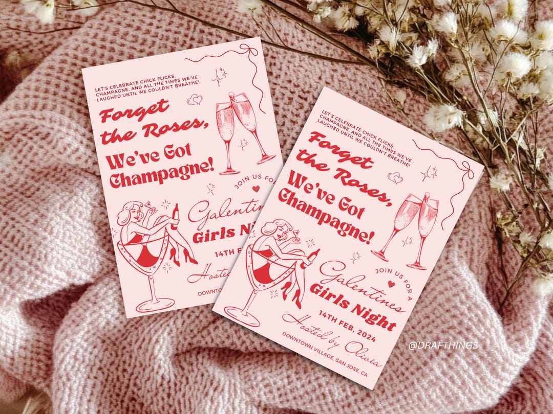 Editable Galentines Invitation Template, Printable Valentines Party