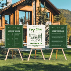 Camp Bachelorette Signage Template Bachelorette Mountain Decorations Camp Party Signs Bachelorette Camp Rules Sign Hiking Bachelorette Party