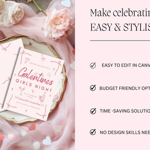 Galentines Party Invitation Digital Girls Night Out Invitation Pink ...