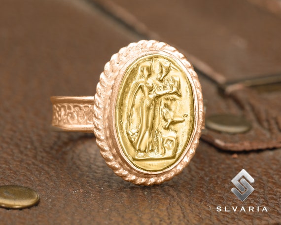 女神ヴィーナスアフロディーテリング、18Kローズゴールド＆24Kゴールド