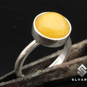 Natural Orange Aventurine Crystal Handmade Anti-Tarnish 925 Sterling Silver Round Gemstone Ring Taurus Women&#39;s Dainty Ring Gift Power Stone