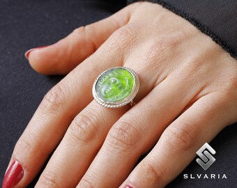 925 zilveren oud glas diepdruk Medusa Griekse munt zegelring Turkse fijne sieraden unieke sierlijke ring mythologische slang Art Design ring