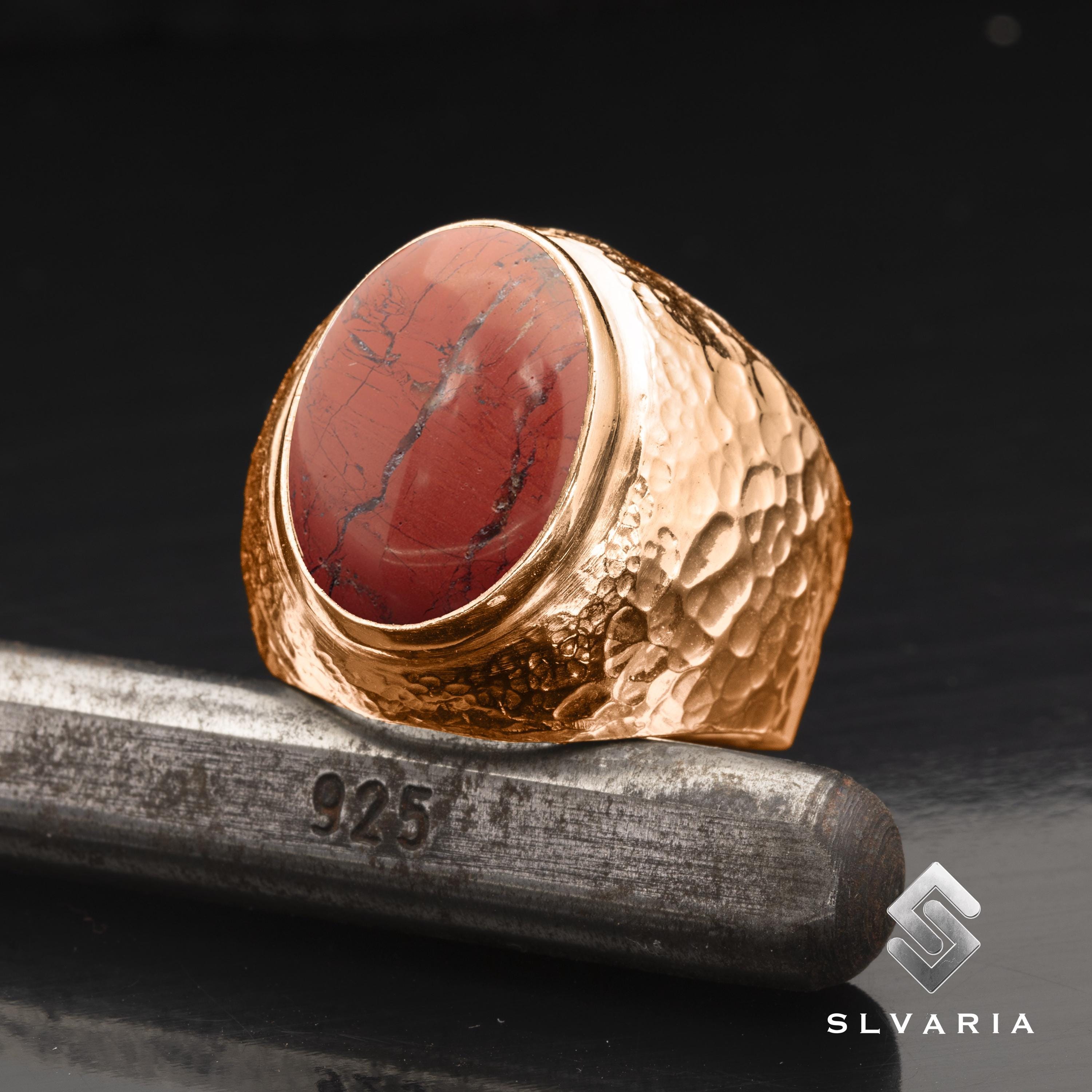 anillo jaspe rojo