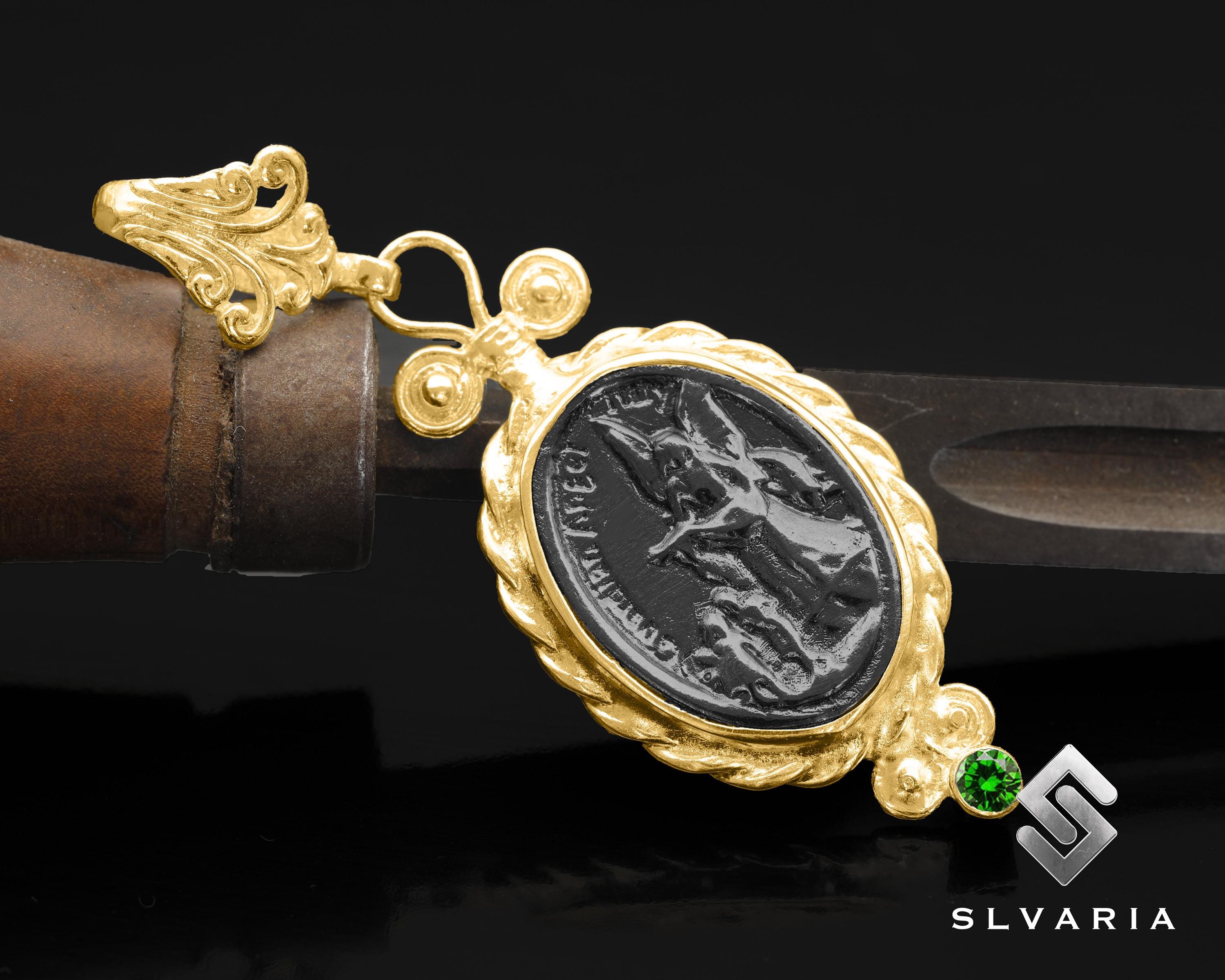 Collana con ciondolo a forma di angelo custode in argento sterling con