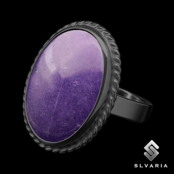 Anello Donna Lusso In Argento Platinato Con Kunzite Viola Ovale – Taglio Fiore Ghiaccio - Foto 2