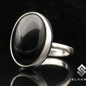Natural Black Onyx Ring, Oval Gemstone Ring, 925 Sterling Silver Ring, Best Friend's Gift, Perfect Gift For Her, Rings for Women, Men's Ring