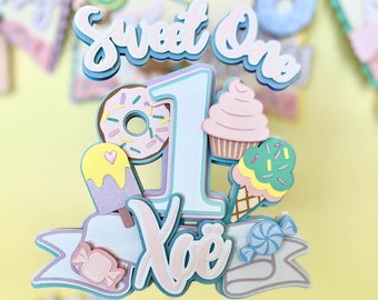 Sweet One Cake Topper, Two Sweet, Sweet One Birthday Decoration, Ice Cream Party, Ice Cream Cake Topper,