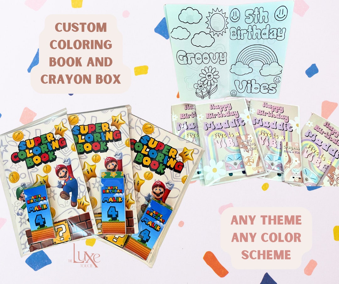 Custom Coloring Book, Party Favor, Personalized Coloring Book, Custom