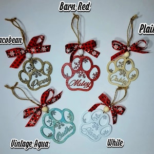 Dog Ornament, Personalized Pet Ornament, Pet Paw Decoration