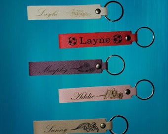 Personalized Name Leather Key Chain