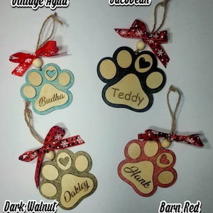 Dog Ornament, Personalized Pet Ornament, Pet Paw Decoration
