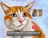 Turn Your Pet into Art, Custom Pet Portrait, Personslized Pet Gift from Photo, Cat and Dog Portrait, Unique Pet Gift