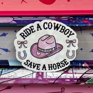 Mini Fahrt ein Cowboy retten ein Pferd holographische Laminier Aufkleber, gestanzte, funkelnde Aufkleber, würzige, Cowboy Romantik Leseratten, Kindle Geschenk