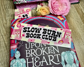 Slow burn book club bookmark, pink bookish gift, reading accessories, book lover gifts, romance books, book gifts, cute bookmark gifts