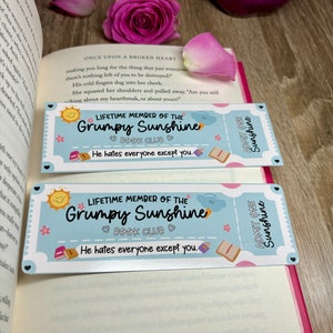 Grumpy x sunshine boekenclub trope bladwijzer, blauw boekenachtig cadeau