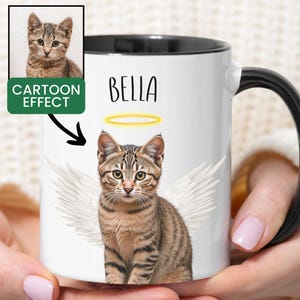Cat Memorial Gift, Cat Photo Mug, Custom Cat Mug, Personalized Cat Mug, Cat Mom Mug, Cat Dad Mug, Custom Pet Photo Mug, Cat Face Mug