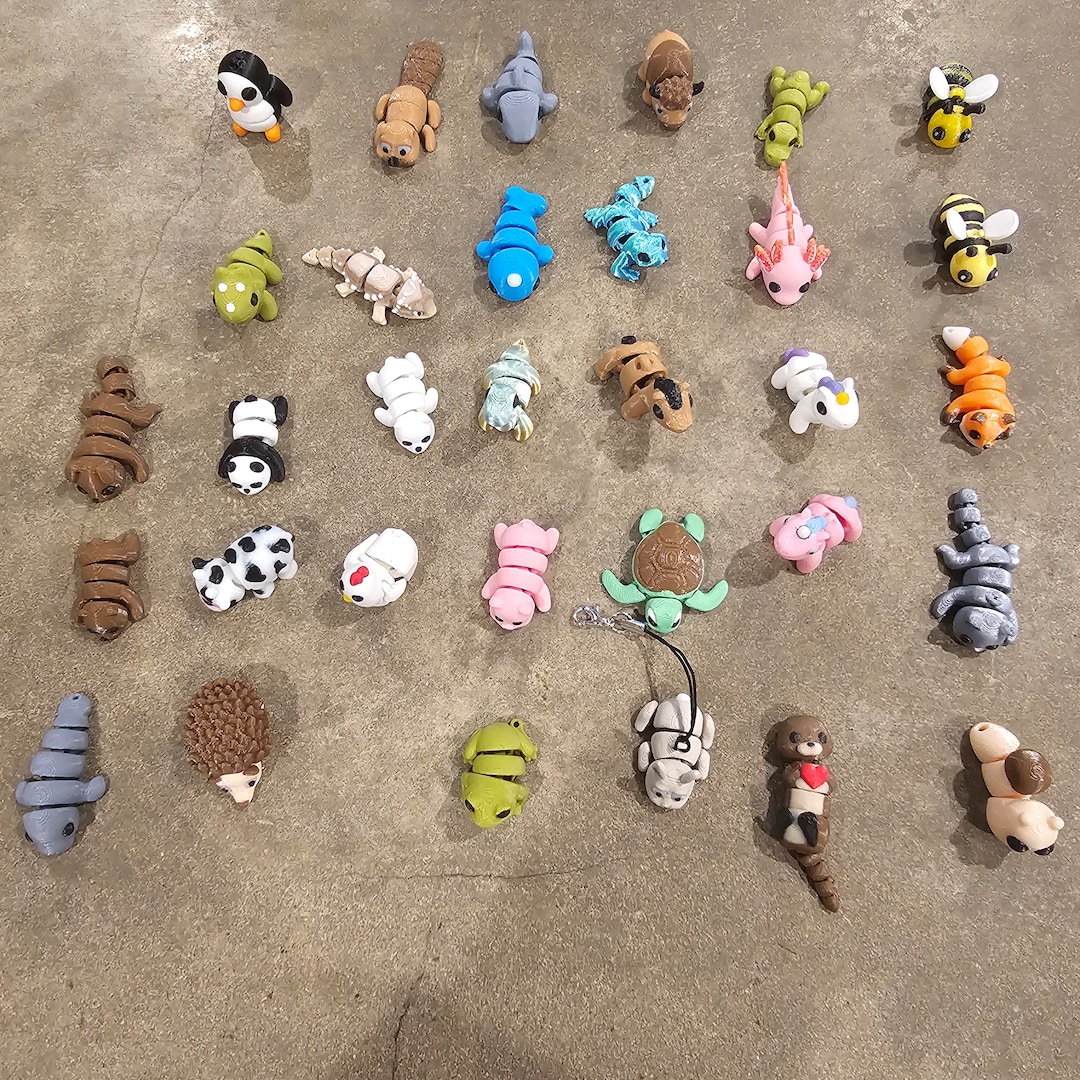 3d printed mini animal assortment etsy