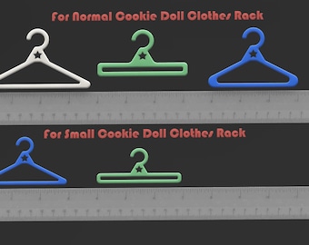 SET Small and Normal Digital Stars Cookie Doll Clothes Hangers for Rack Download STL File for 3D Printing