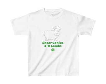 Kids Heavy Cotton™ Tee:  Shear Genius 4-H Lambs