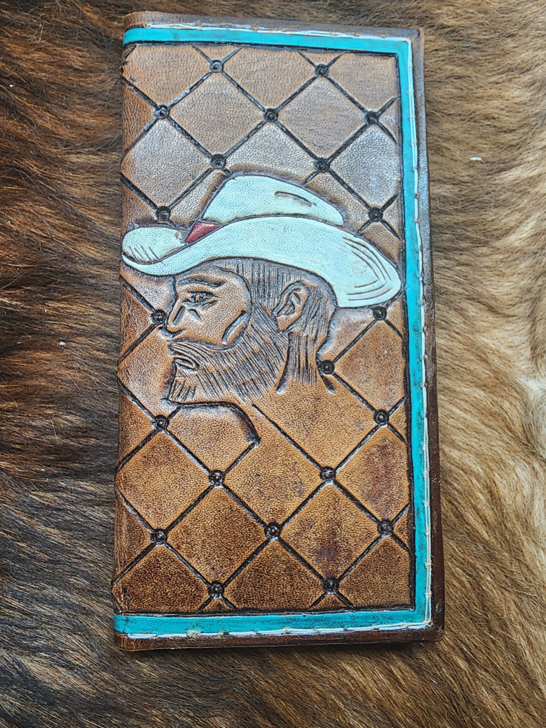 Hand Tooled Roper Wallet - Etsy