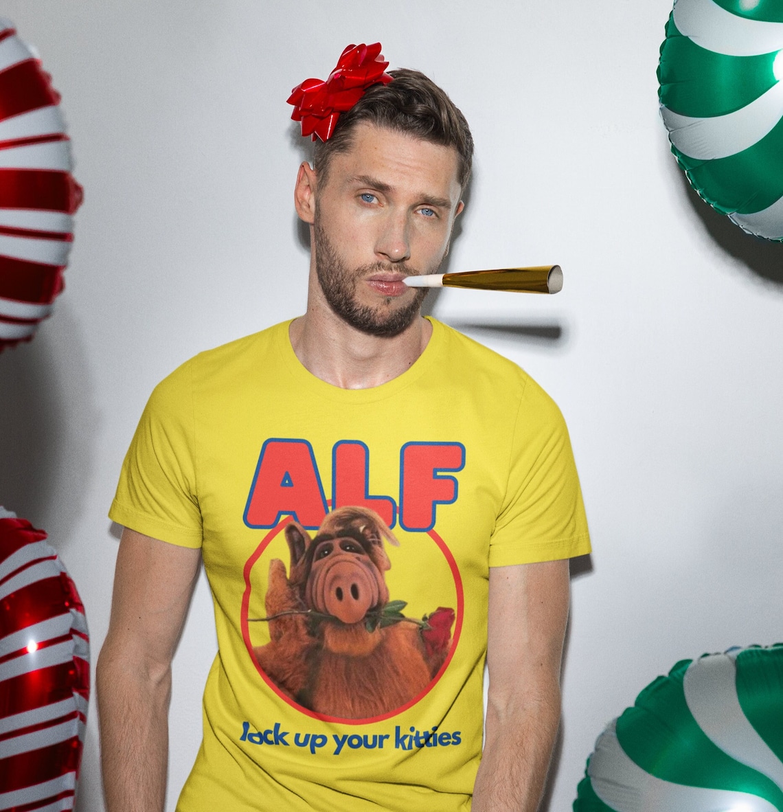 T-SHIRT ALF TELEFILM SERIE TV SITCOM ANNI '80 90 MELMAC ALIEN - Foto 4