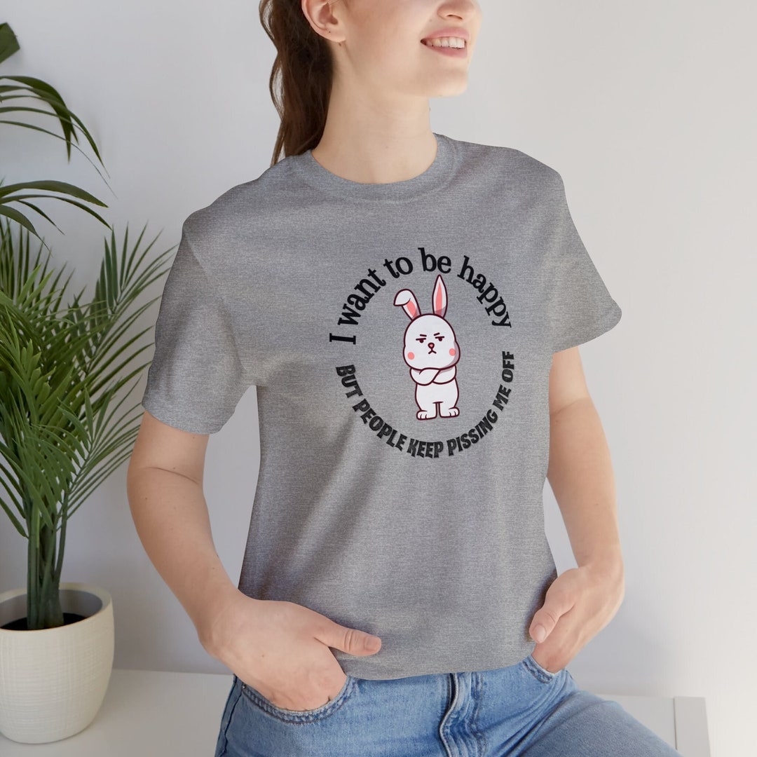 Pissed off Happy Bunny Rabbit Easter Shirt Unisex Jersey Short Sleeve ...