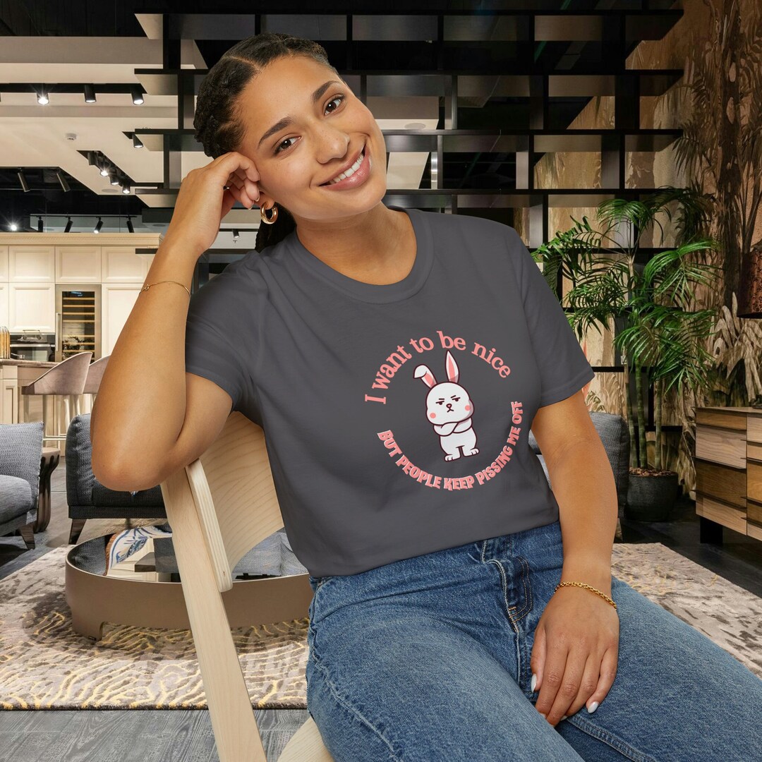 Pissed off Not Nice White Rabbit Shirt Tee Unisex Softstyle T-shirt ...