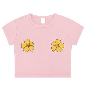Snow Washed PINK PUAKENIKENI Crop Top