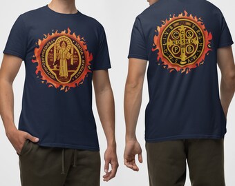 Benedictine Medal T-shirt: Religious Christian Apparel