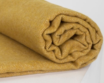 Merino Wool Blanket, Merino Throw, Soft Wool Blanket, Cozy Interior Accessory Size 78.74x 55.12 in (140x200 cm) Mustard Colour Throw Blanket