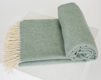 Manta de lana 100%, manta de lana, manta de lana de alta calidad, cálida y acogedora, suave como la manta de lana merino, colcha de 140 x 200 cm, 55 x 79 pulgadas