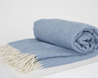 Extra Quality Wool Blanket, Merino Wool Blanket for Modern Interior, 100 Wool Blanket Throw Outdoor and Indoor Gentle Wool Blanket Bedspread