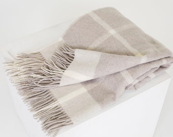 Tartan Cashmere Merino Wool Throw Blanket, Soft, Warm and Cozy Throw Blanket, Luxury Wool Throw Blanket, Couch Bed Blanket, interior gift